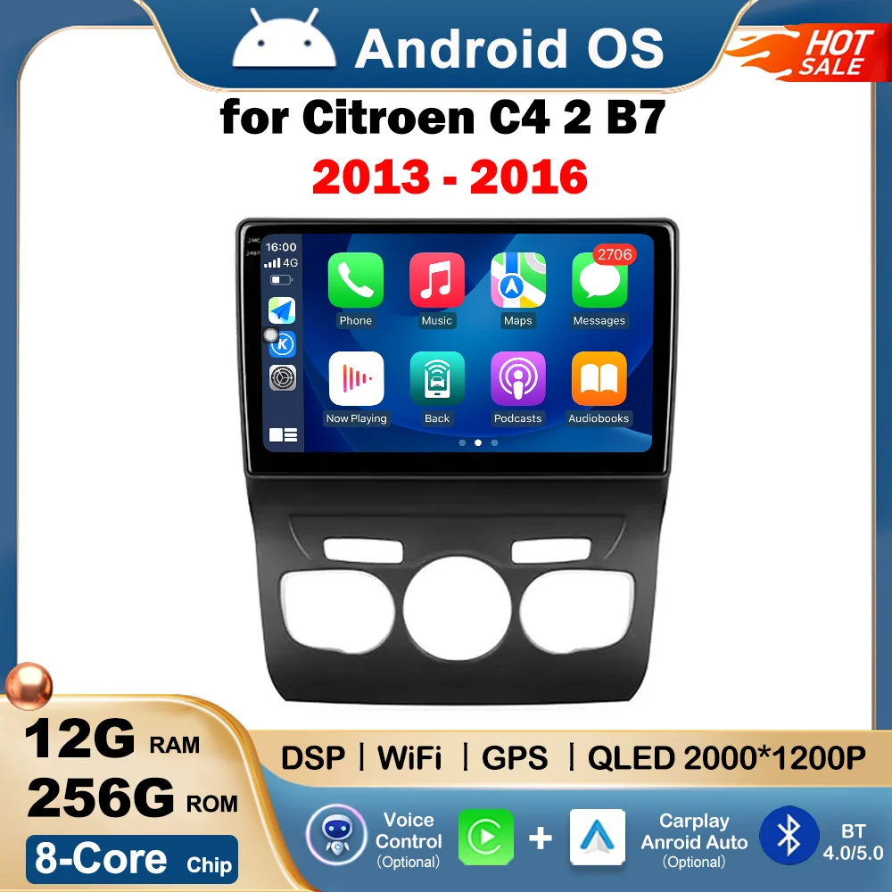 

LHD for Citroen C4 2 B7 2013 - 2016 Android Auto Car Mulltmedia Video Player GPS Autoradio WIFI DSP Stereo IPS Screen Head Unit