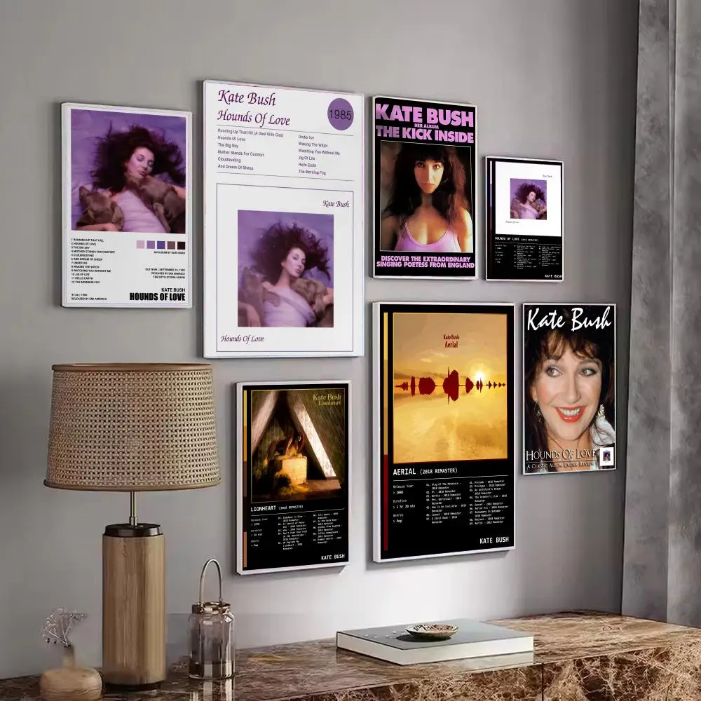 Singer Music Album K-Kate Bush Poster Decorative Wall Art Stickers Mural Photo Print for Home Living Room Hallway Decor