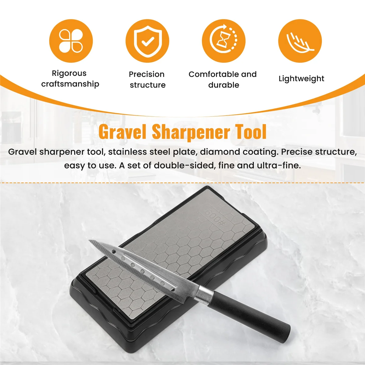 أ62 ك 600 #   1200 #   مزدوجة الجانب مبراة الماس المشحذ سكين شحذ الحجر المطبخ حصى سكين الطاهي أداة تجليخ