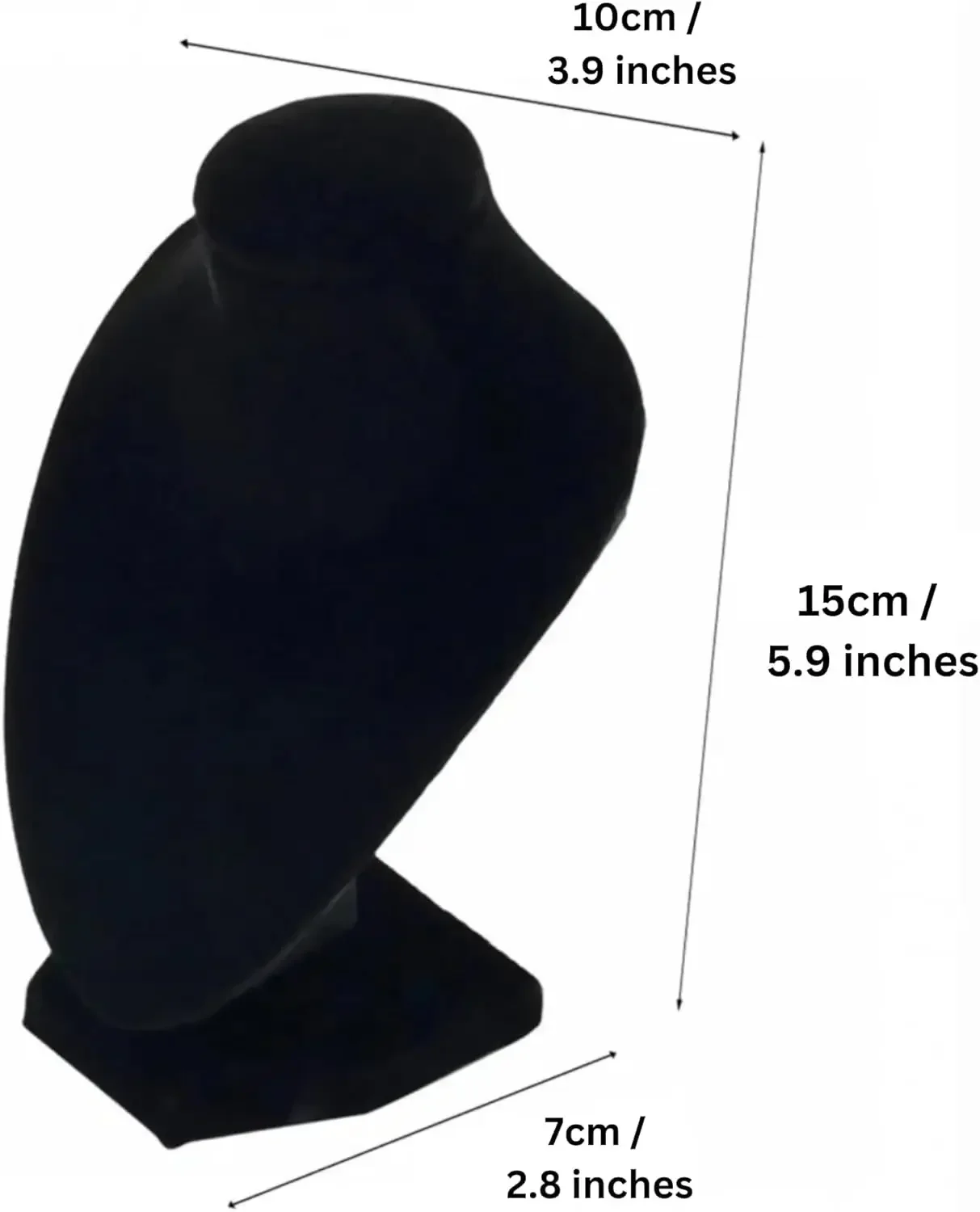 2pcs Short Black Velvet Necklace Small Holder Stand Display Stands Mannequin Bust Jewelry Organizer Displays