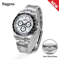Sugess Panda Chronograph Movement Automatic Mechanical Chronograph Wristwatch Waterproof Diving Men Watches Ceramic Bezel Tona photo 1
