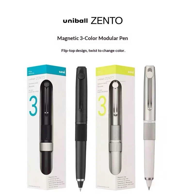 Uni-ball ZENTO Signature Model 3 Colors Rotating Gel Pen Magnetic