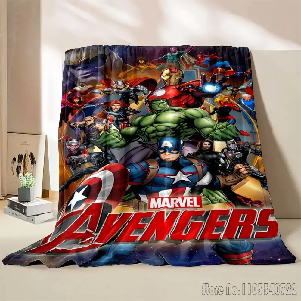 Anime Marvell Avengers Blanket Soft Fluffy Cool Throw Children Adult Plush Quilt Girl Kid Throw for Sofa Bed Birthday Gift