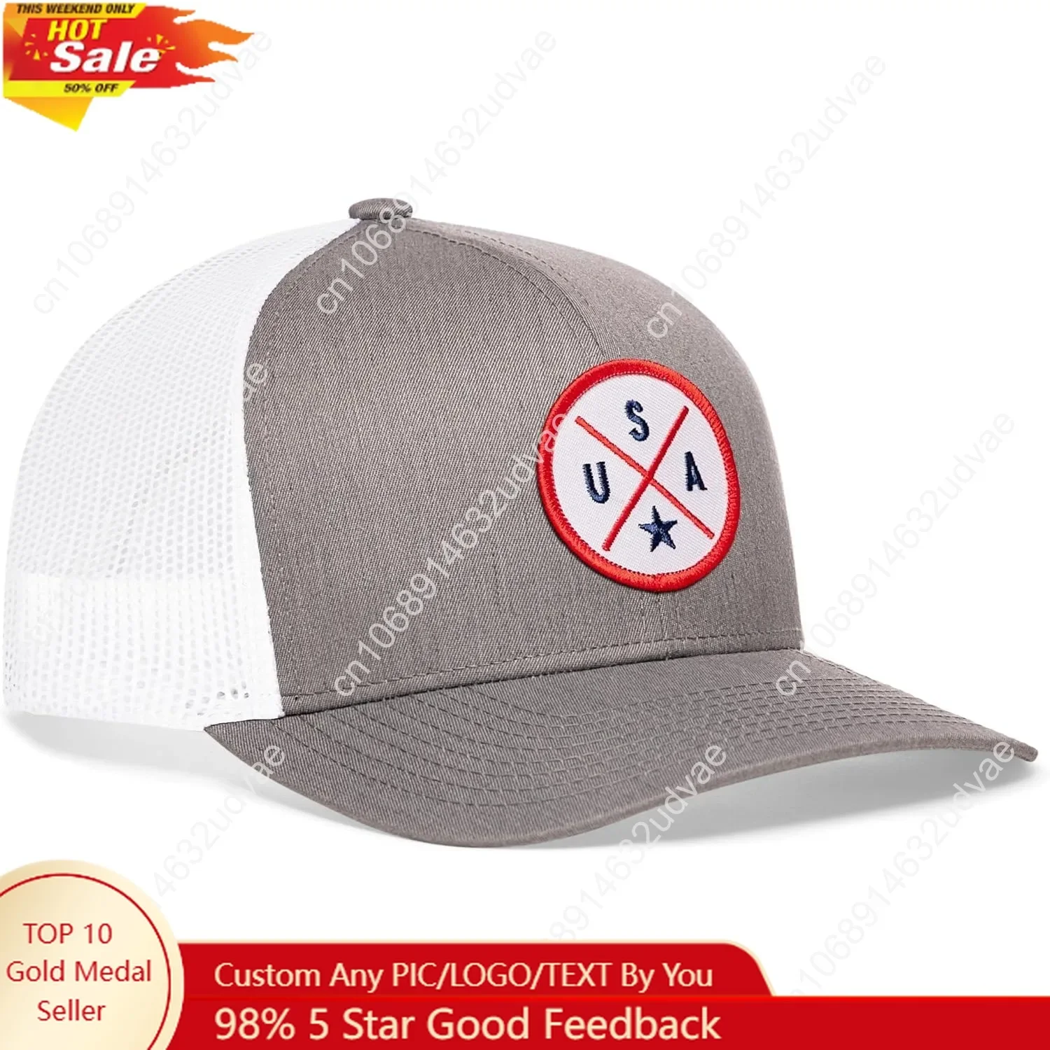 

State City Trucker Hat for Men & Women, Adjustable Baseball Hat, Mesh Snapback, Sturdy Outdoor Black Golf Hat