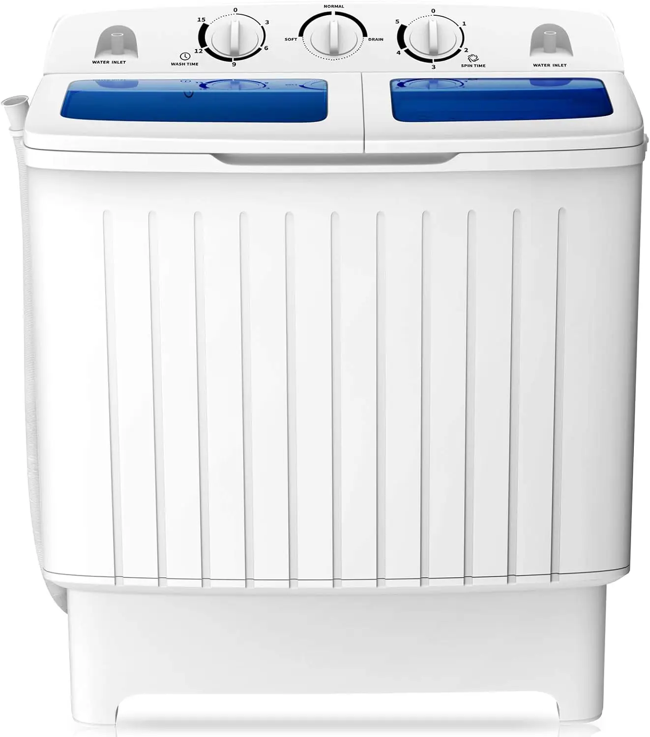 Portable Washing Machine, Twin Tub 18 Lbs Capacity, Washer(11 Lbs) and Spinner(7 Lbs), Durable Design, Timer Control, Compact