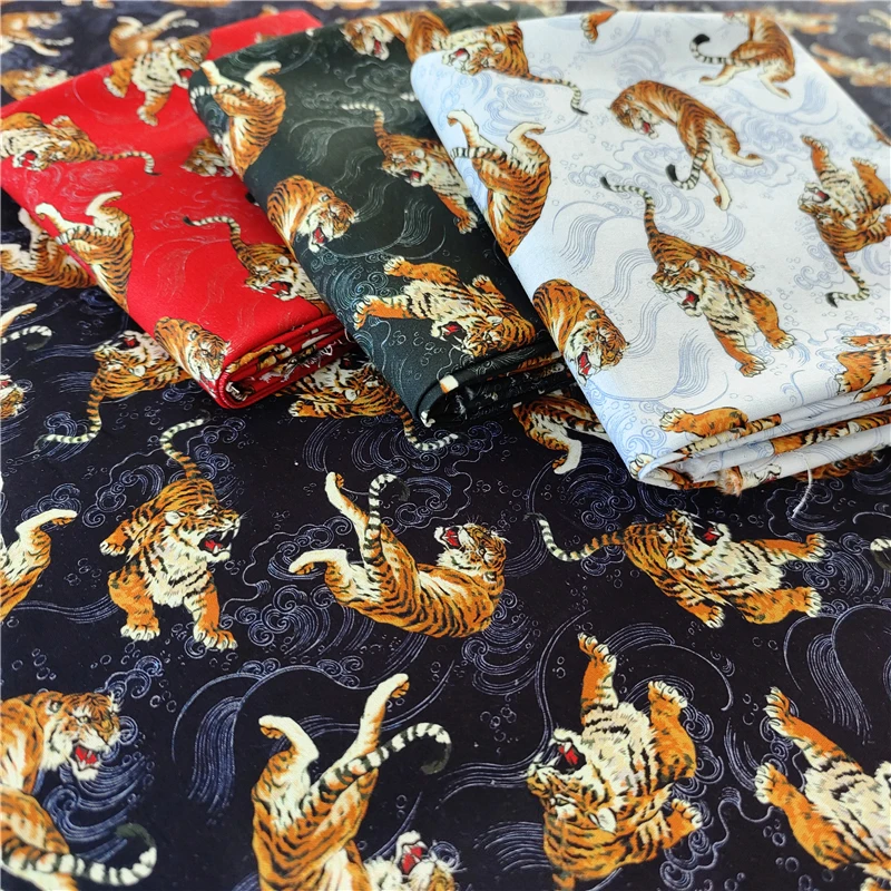 

1/2/3/4M Tiger Printed Fabric Tiger Zodiac Cotton Fabric For DIY Patchwork Sewing Quilting Needlework Material Background Decor