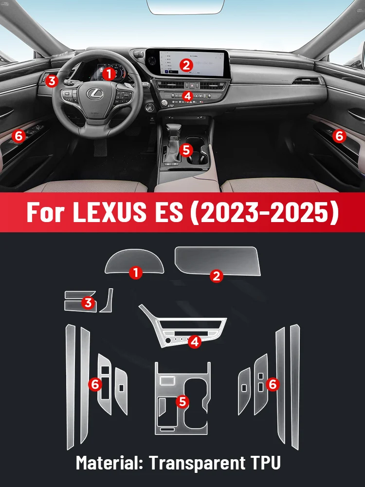 Auto Central Control Screen TPU Navigation Anti Scratch interior Protection Film GPS Navigation For LEXUS ES 2023 2024