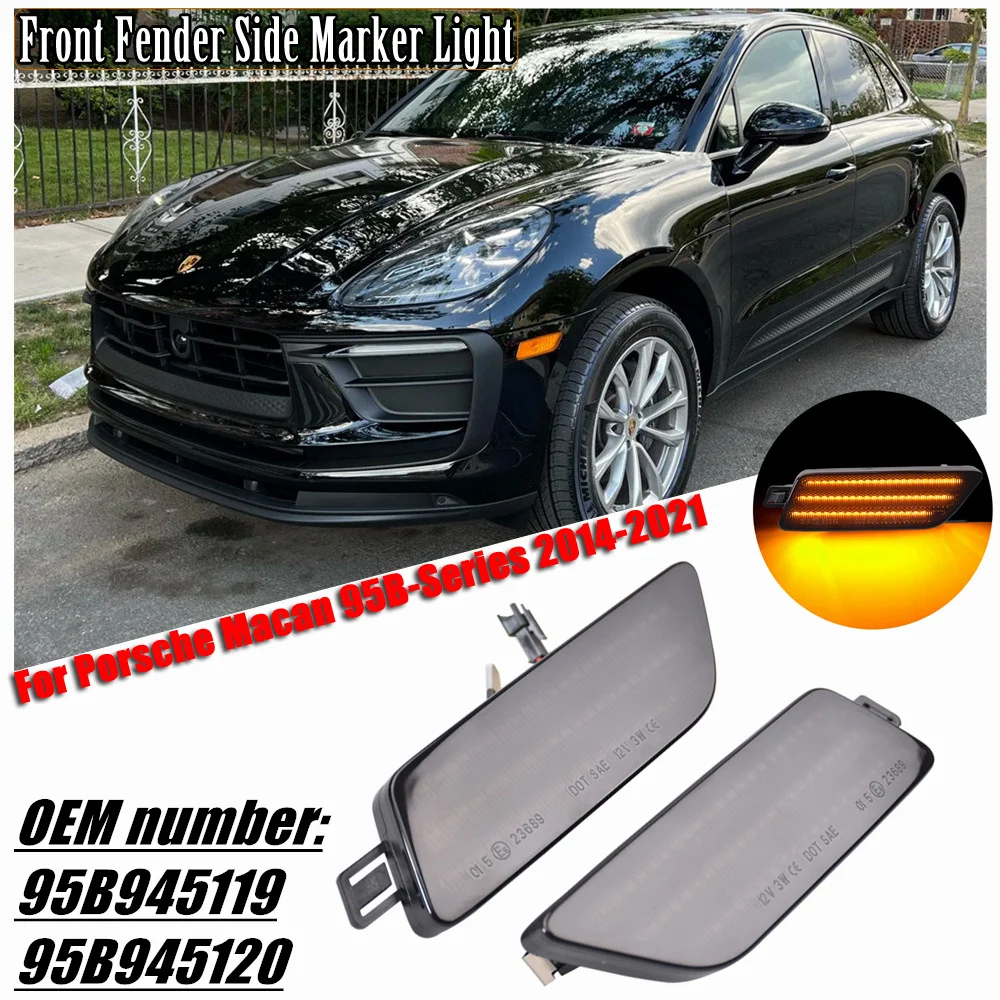 Led Side Marker Lights Auto Fender Flare Lamps For Porsche Macan 95B-Series GTS 2014-2021