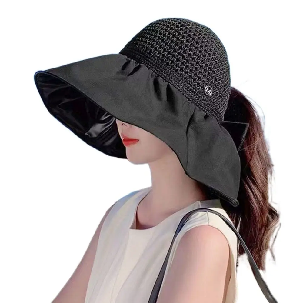 قبعة دلو للحماية من أشعة تحت البنفسجية قابلة للطي ، قبعة شمس محمولة ، حافة واسعة ، قبعة واقية من الشمس قابلة للتنفس ، قبعة صيفية