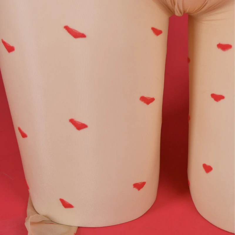 2025 New Mens Pantyhose Hosiery Seamless Underwear Oil Shiny Heart-shaped Polka Dot Jacquard Bodystocking Gay JJ Sleeve Lingerie