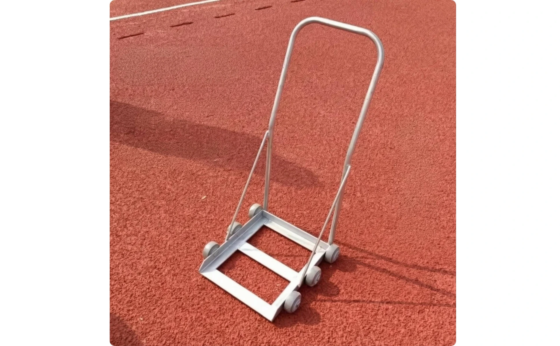 Hand-Push Trolley Cylindrical Handle Metal Trolley Platform Hand Truck Compact Flat Bed Platform Truck Four-Wheel
