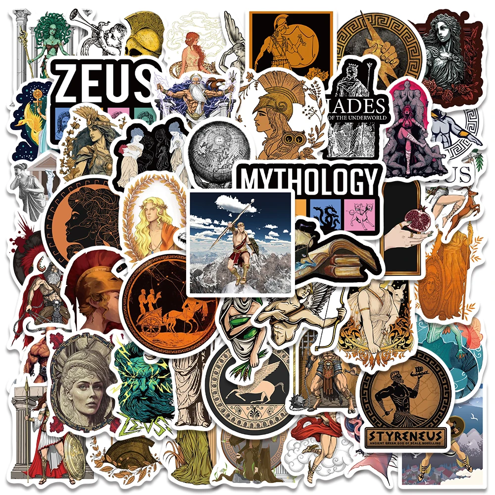 50pcs Greek Mythology Aesthetics Stickers Funny Graffiti Decals For Laptop Luggage Skateboard Scrapbook Diary Sticker