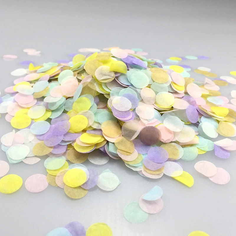 Confettis en papier mélangés pour décoration de fête, ballons ronds en tissu, mariage, anniversaire, baby shower, 1cm, 10g, 1000 pièces par sac