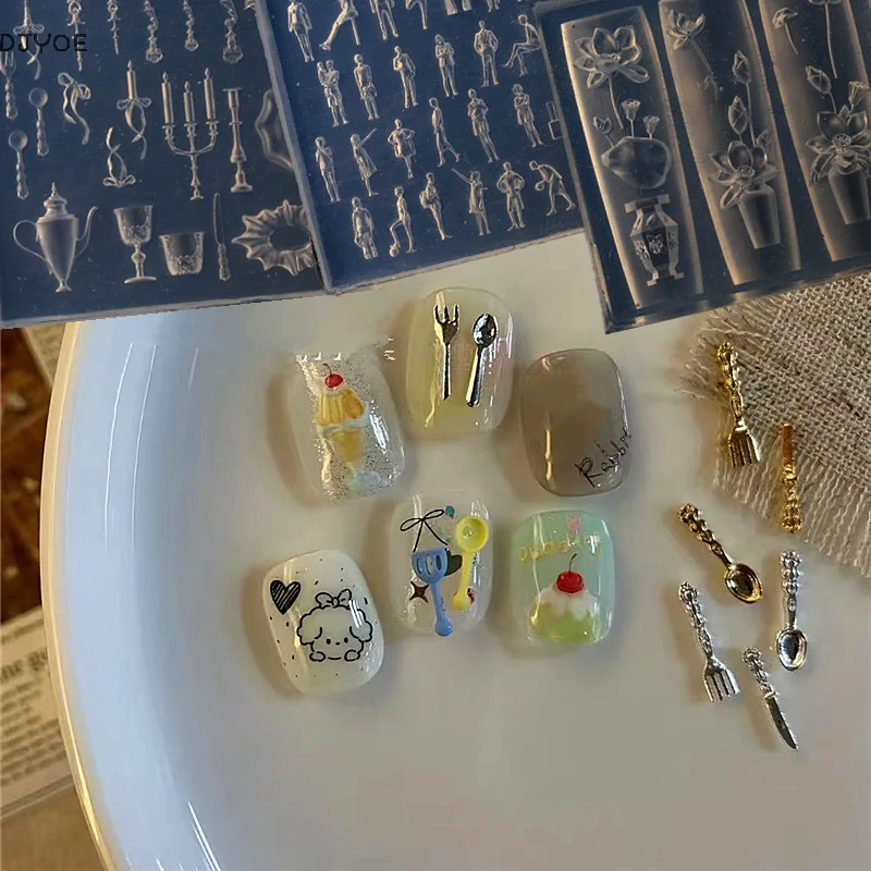 

Nail Art Soft Silicone Flower Relief Mold 3d Carving Curved Template Tools Art Supplies Nail Art Charms Accessories For Salon