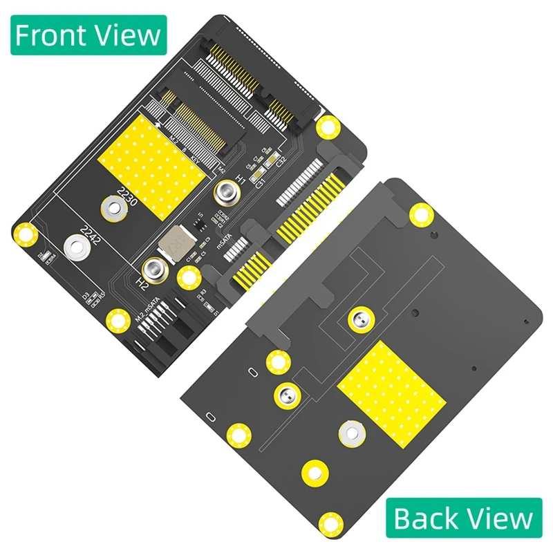 Adaptador Msata/M.2 NGFF SSD a SATA3 Dual, adaptador M.2/MSATA a SATA M.2 NGFF MSATA SSD a SATA3.0, adaptador de 2,5 pulgadas, 2 en 1