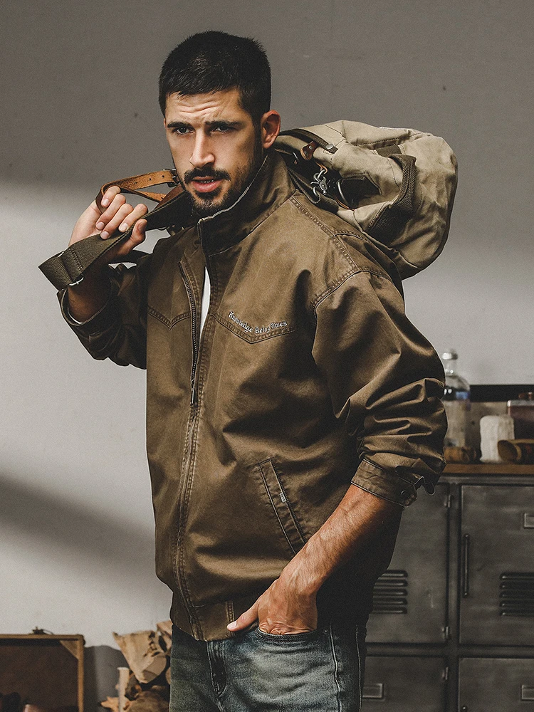 

Американская тяжелая рабочая одежда Сан-Диего, мужская свободная модная куртка на хлопковой подкладке для осени, модная городская одежда...