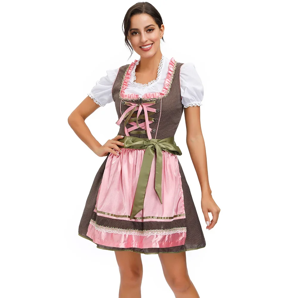 Frauen Oktoberfest Dirndl Kleid Deutsch Bayern Bier Bank Kellnerin Kostüm Karneval Party kleid