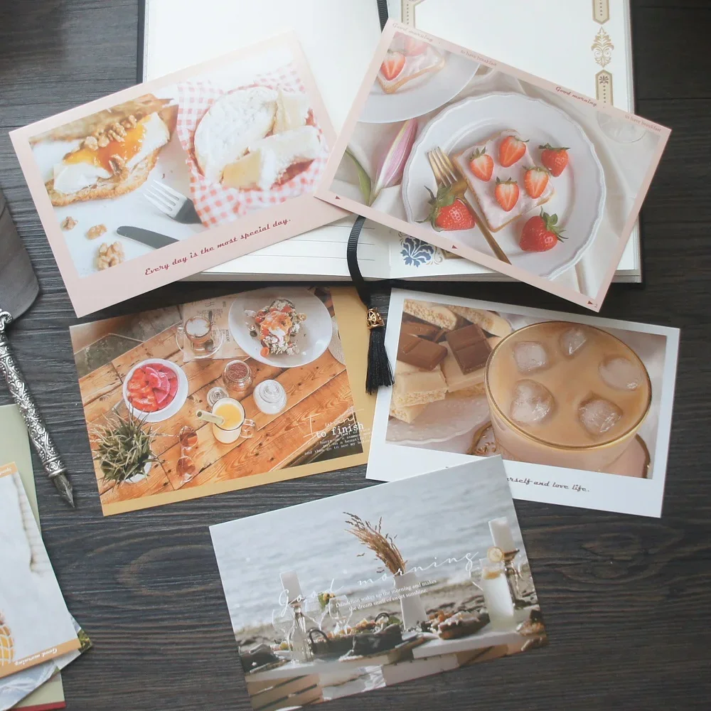 15pcs Monday Morning Breakfast Just Made Design As Post Greeting Gift Card Party Invitation Scrapbooking Use