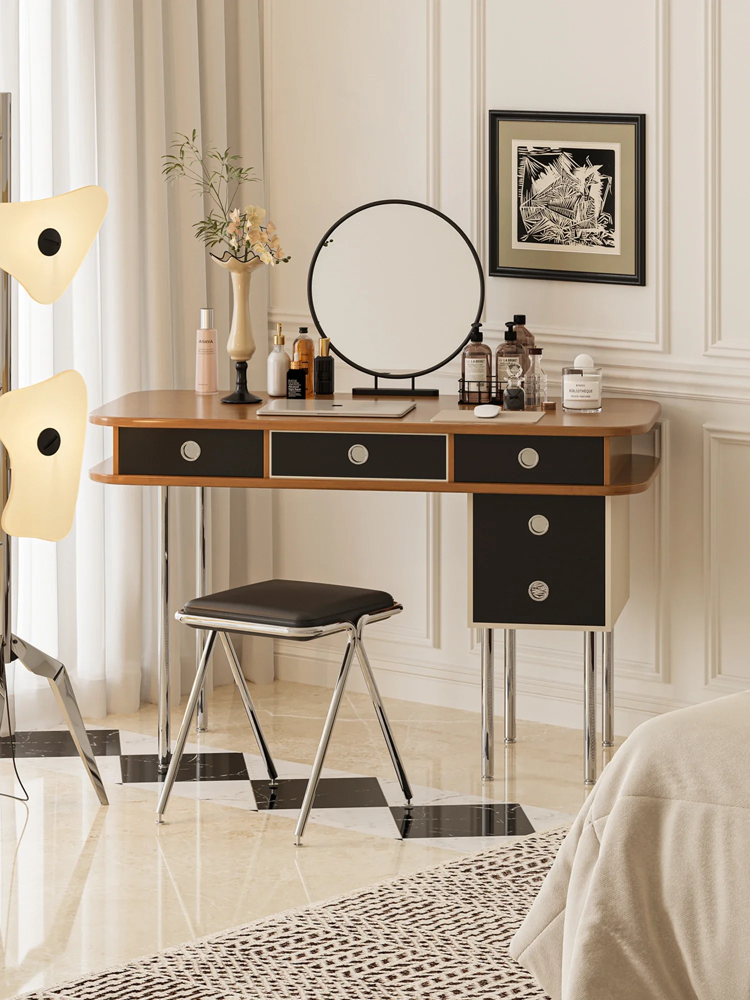 Dresser master design metal makeup table bedroom bedside dressing table
