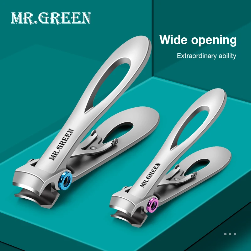 MR.GREEN Nail Clippers Stainless Steel Two Sizes Are Available Manicure Fingernail Cutter Thick Hard Toenail Scissors Tools