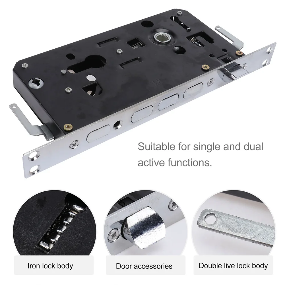 

2Pcs Door Mortise Lock Body Rust-Resistant Iron Alloy Anti-Theft Lock for Residential Commercial Door Replacement