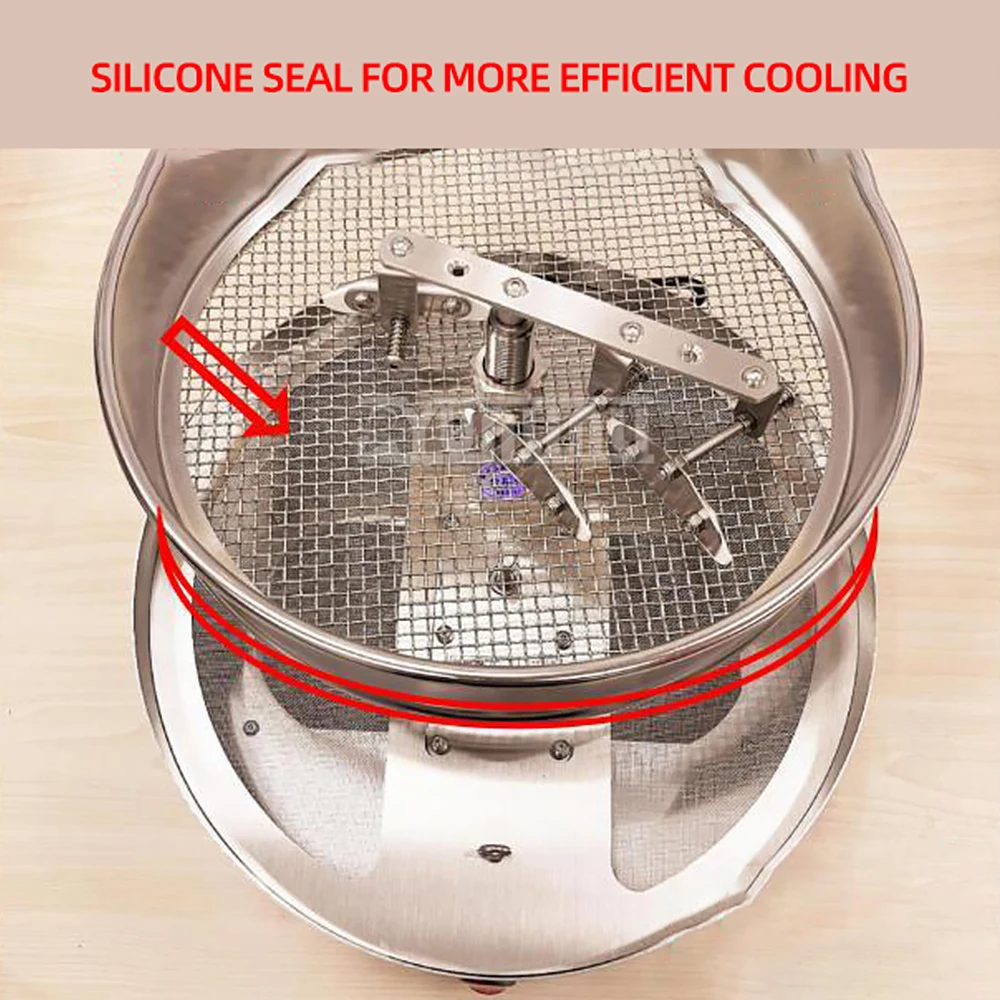 회전 교반 커피 콩 냉각 기계 필터가 있는 가정용 스테인레스 스틸 냉각 플레이트