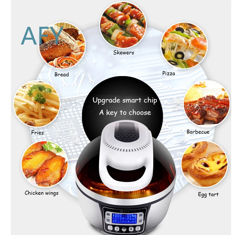 10L Intelligent Electric Frying Pan for Air Fryer Oil-free Frying Machine Multi-functional Home Oven Large Capacity Cookware