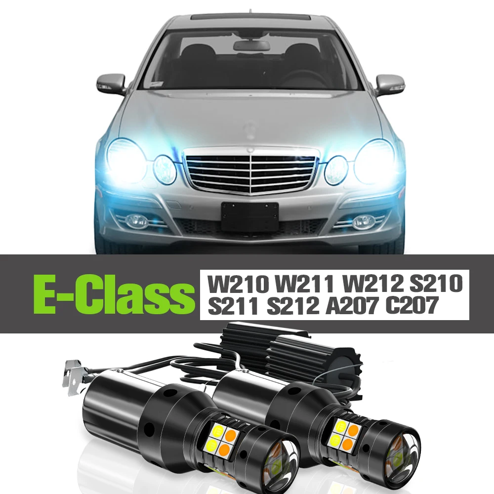 

2x LED Dual Mode Turn Signal+Daytime Running Light DRL Accessories For Mercedes E-Class W210 W211 W212 A207 C207 S210 S211 S212