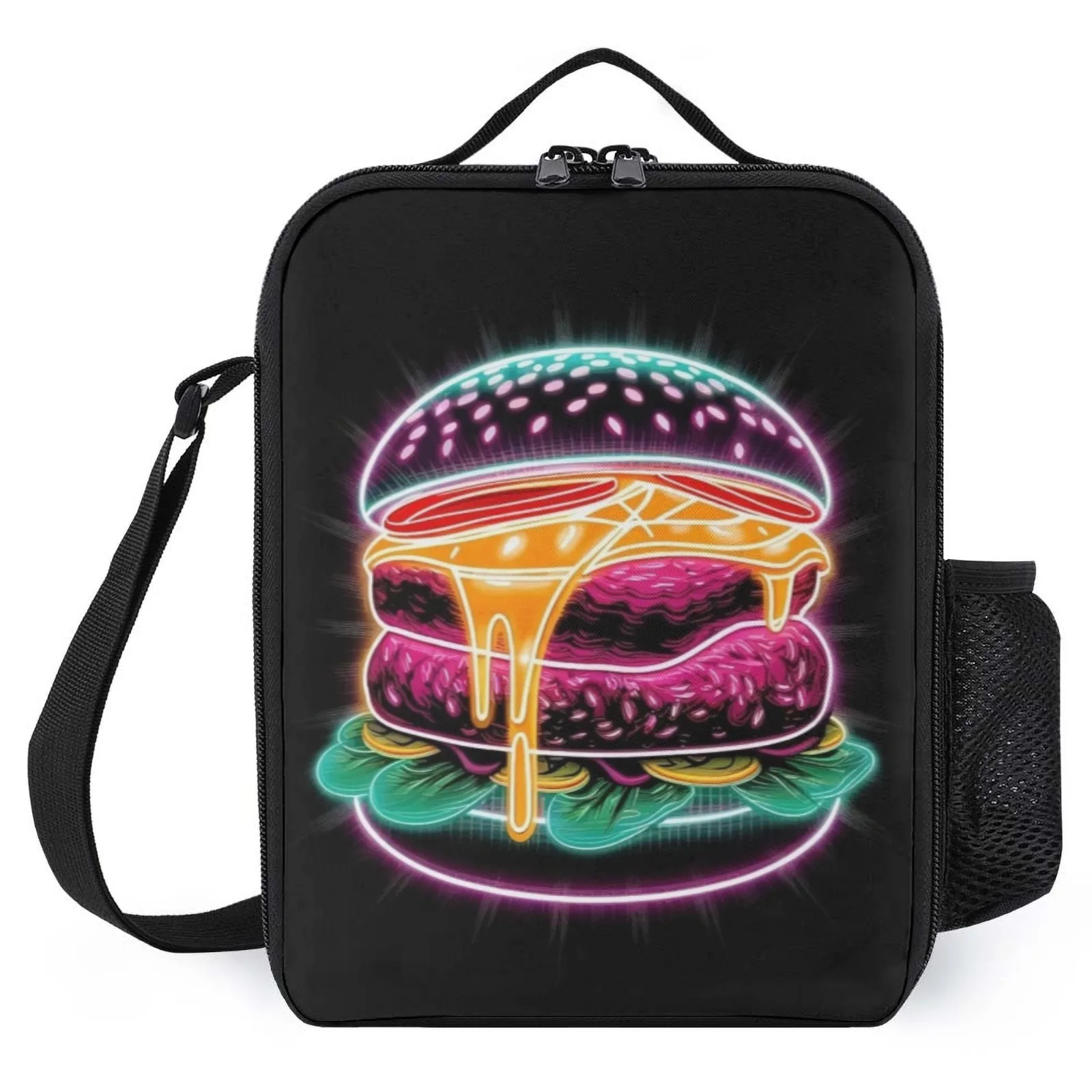 

Neon Burger Lonchera Termica детская сумка для пикника с принтом, милая сумка для обеда, изоляционная сумка для ланча