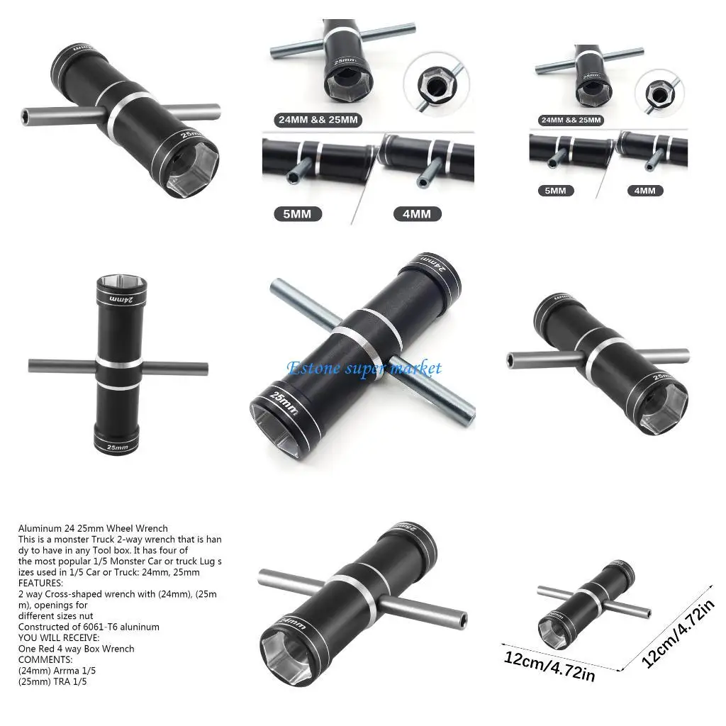 

090B Accuracy Fit Aluminum Hexagon Socket Ergonomic for 1:5 Scale Remote Control