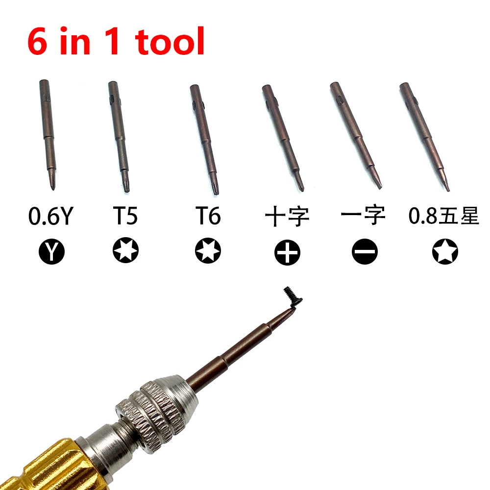 Link 6 in 1 Mobile Phone Repair Tools Disassemble Repair Set for iPhone Screwdriver Kit Repair Tools Opening Set image 5