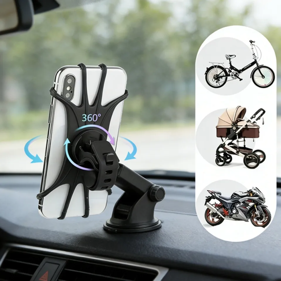 

Универсальный держатель для мобильного телефона на велосипед, вращающийся на 360°, силиконовый кронштейн для GPS-навигатора, крепление для детской коляски, кронштейн на руль мотоцикла