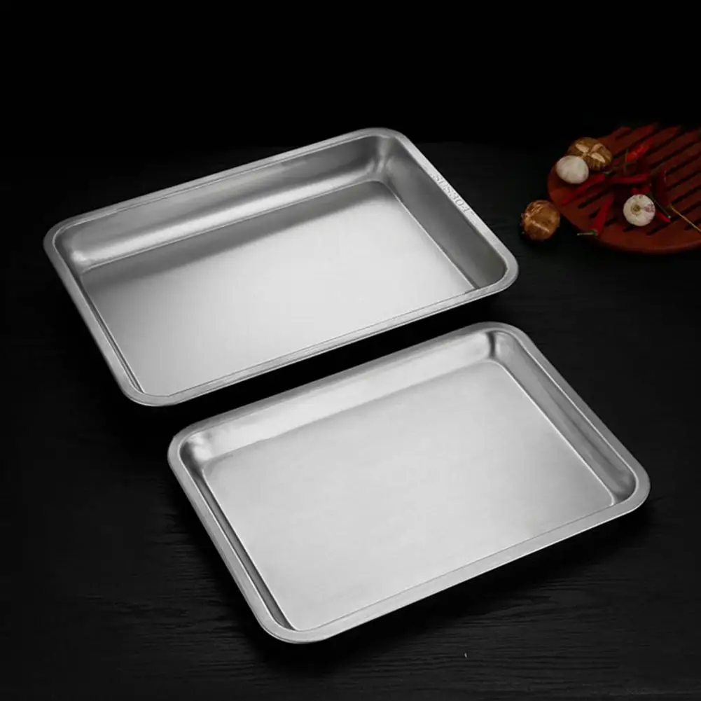 

Heavy Duty Baking Pan Durable 304 Stainless Steel Baking Tray for Oven Non-stick Rectangle Pan with Food Grade for Grilling