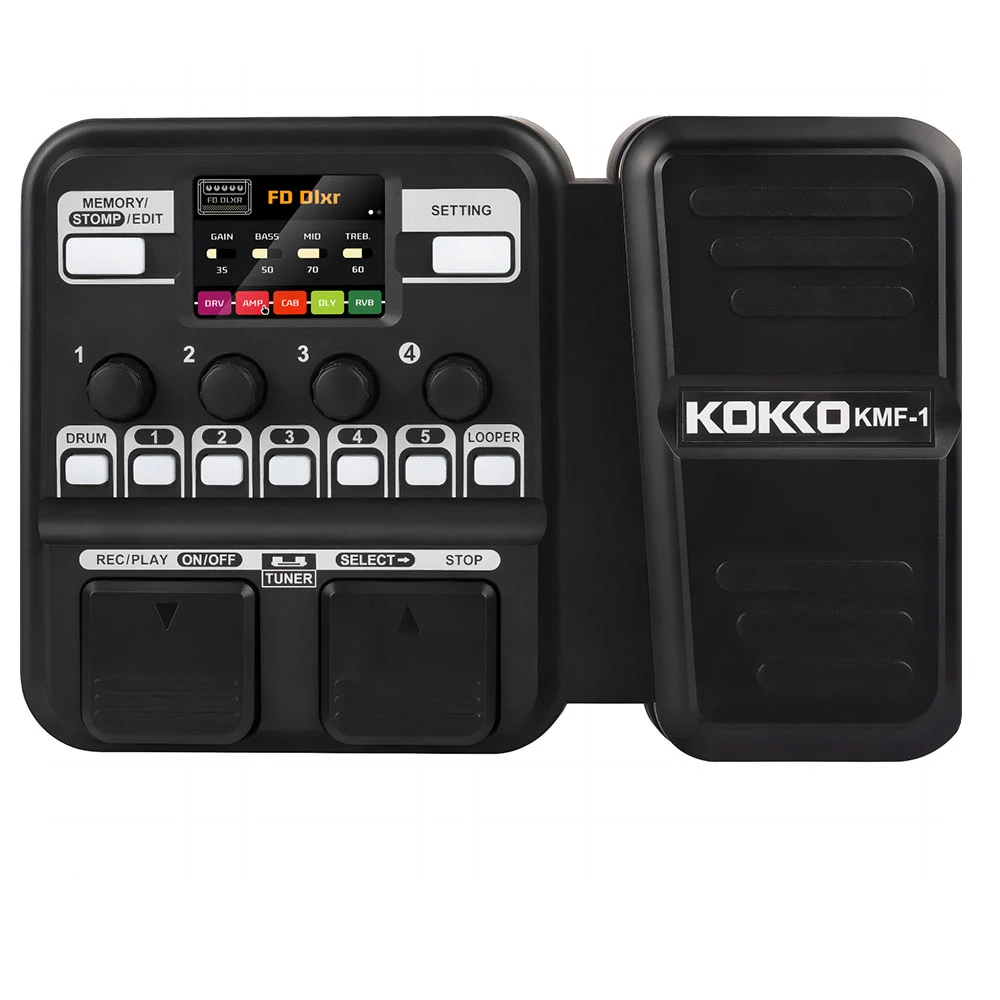 KOKKO KMF-1 Guitar Pedal Synthesized Effect 18 Amp Models IR 512 Dot Sampling Drum Machine and Loop Function Guitar Accessories