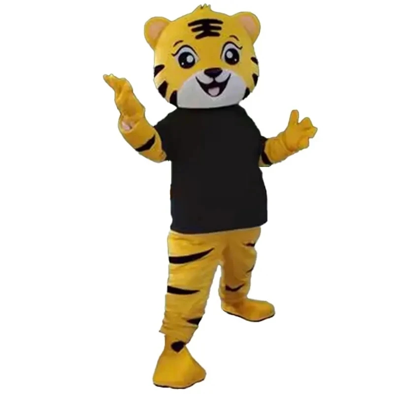 Costume de mascotte de tigre mignon pour adulte, accessoires de performance en peluche, beurre de marche, accessoires de jeu pour fête d'anniversaire d'Halloween