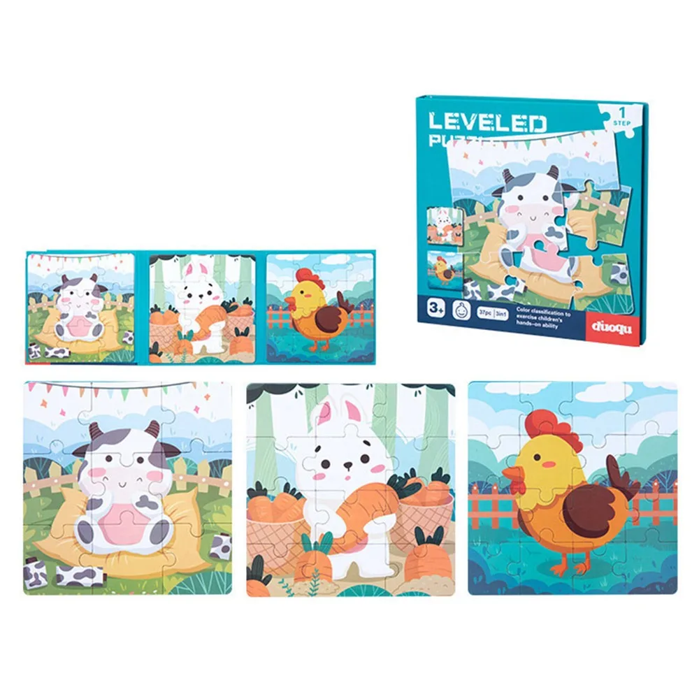 Cartoon Pattern Advanced Magnetic Children's Puzzle Leveled Easy To Difficult Multicolor Magnetic Puzzles Exercise Attention