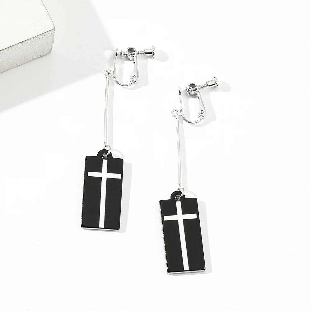 Fashion Anime Square Cross Accessory Cartoon Character Earrings - Personality Cosplay Gift for Fans