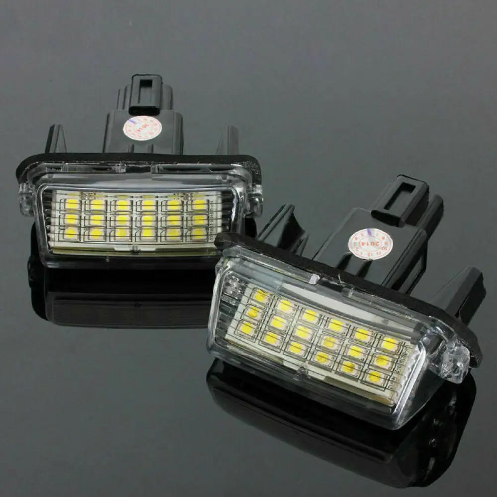 1 Pair LED License Number Plate Light Lamps For Toyota Camry Yaris EZ Vios Auto Accessories 6500K 18 Led License Plate Lights