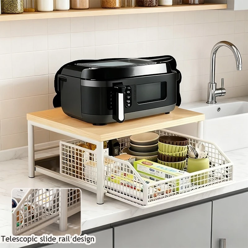 

White Kitchen Countertop Organizer Large Size storage rack Coffee machine Rice Cooker Multi-Appliance Storage מטבח para pared