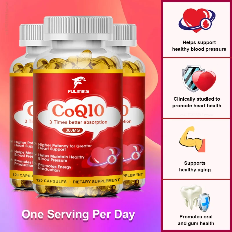 CoQ10 300mg | Coenzyme Q-10 | 3x Better Absorption, Vitamins and Supplements , 2/4 Month Supply, 60/120 Count