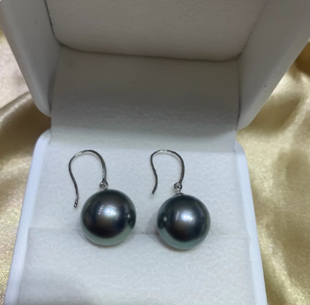 

Серьги-крючки из натурального жемчуга AAAA9-10 мм 10-11 мм Таити Круглые серьги с черным жемчугом 925s