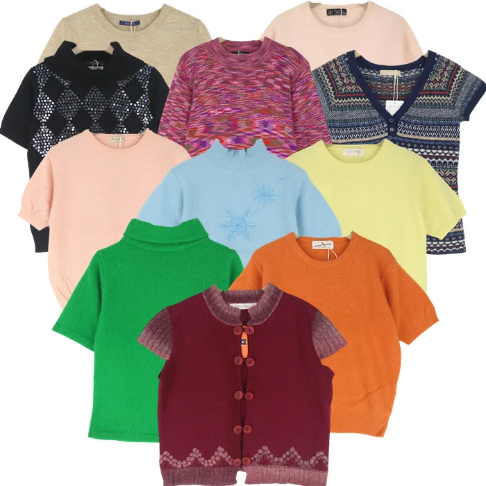 

Vintage Angora Rabbit Color Blo ort Sve Woolen Sweater Candy Color Striped Design Regular Fit round Ne for Young Women