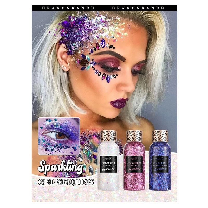 Glitter Sparkling Gel Sequins Liquid Eye Shadow Long Lasting Makeup Diamond Eye Cosmetics Colorful Decorative Facial Products