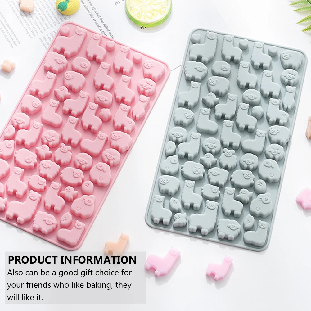 

2pcs Silicone Chocolate Baking Molds Alpaca Shape Diy Candy Mold For Kitchen Bakery Use Non-Stick Easy Release Multiple Designs
