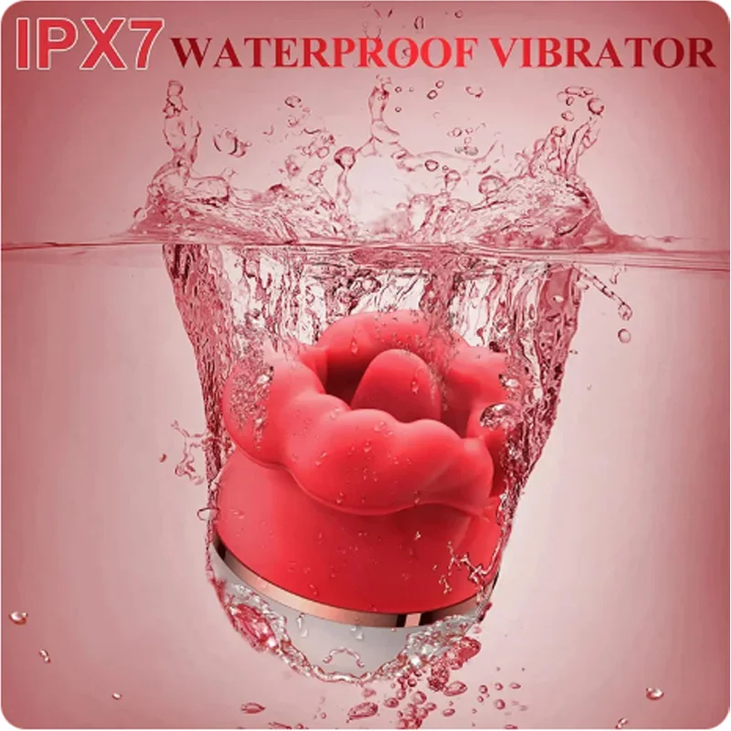 Silicone red lip rose vibrator, vaginal tongue licking, masturbation, Clitoris stimulator, G-spot massager, female adult sex toy