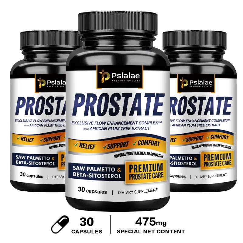 Prostate, 3-Pack, Saw Palmetto and Beta Sitosterol Supplements Healthy Support Size Supports Urinary Relief and Bladder Control