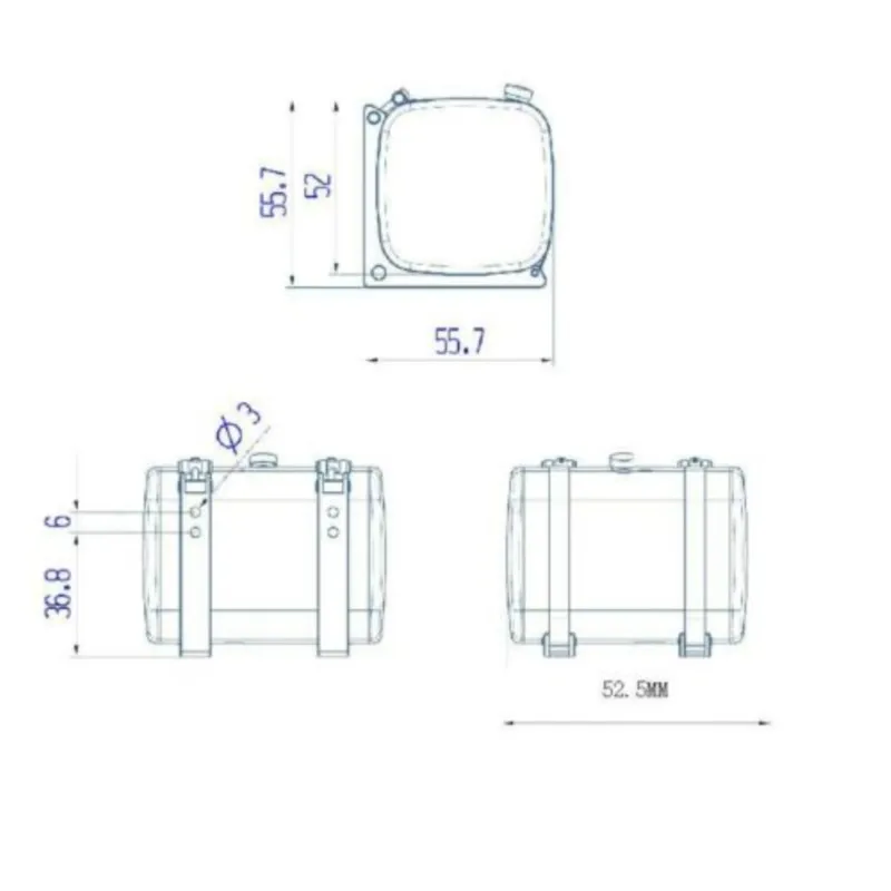 LESU 금속 유압 유체 탱크 B, 1/14 RC Tamiyay 덤퍼 트랙터 트럭, 야외 장난감, TH04741, 52.5mm, 1 개