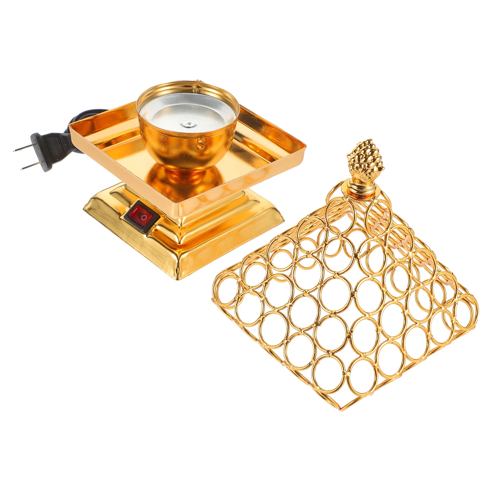 

Vintage Electric Incense Burner Retro Censer Holder Portable Metal Decorative for Home Yoga Tearoom Gift Us Incense Burner