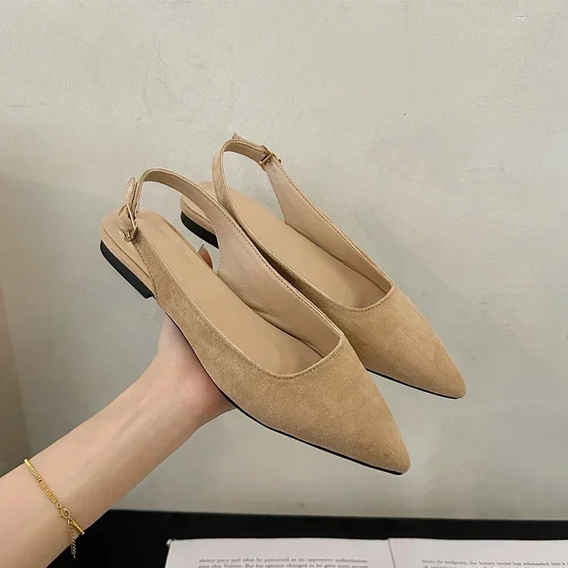 Pointed Toe Flats Sandals Women Shoes Sexy New Shallow Dress Party Shoes 2024 Fad Summer Slippers Outdoor Walking Femme Zapatos