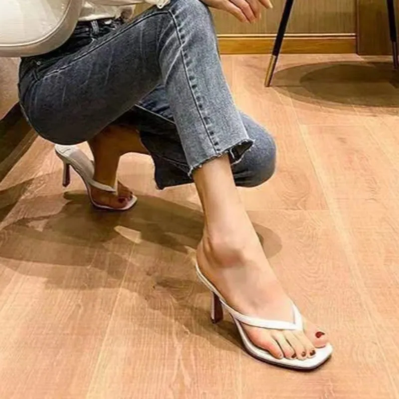 Women High Heel Sandals Summer New Fashion Outdoor Women Flip Flops Black Open Toe Elegant High Heel Sandals Free Shipping